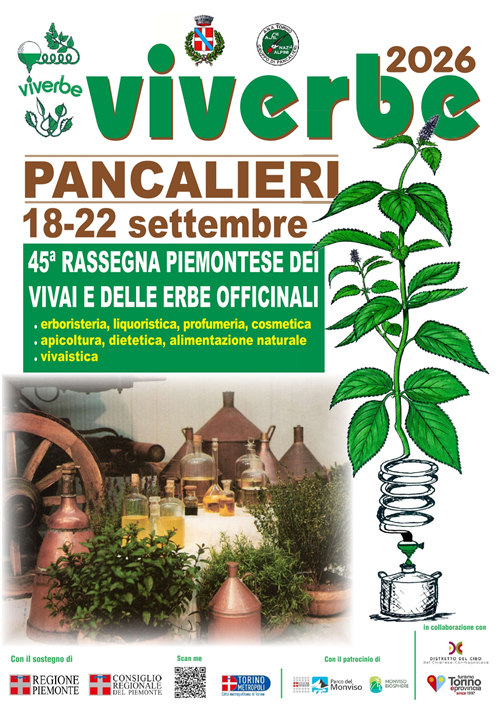 Viverbe 2026 18-22 settembre
45° Rassegna Piemontese dei vivai e delle erbe officinali